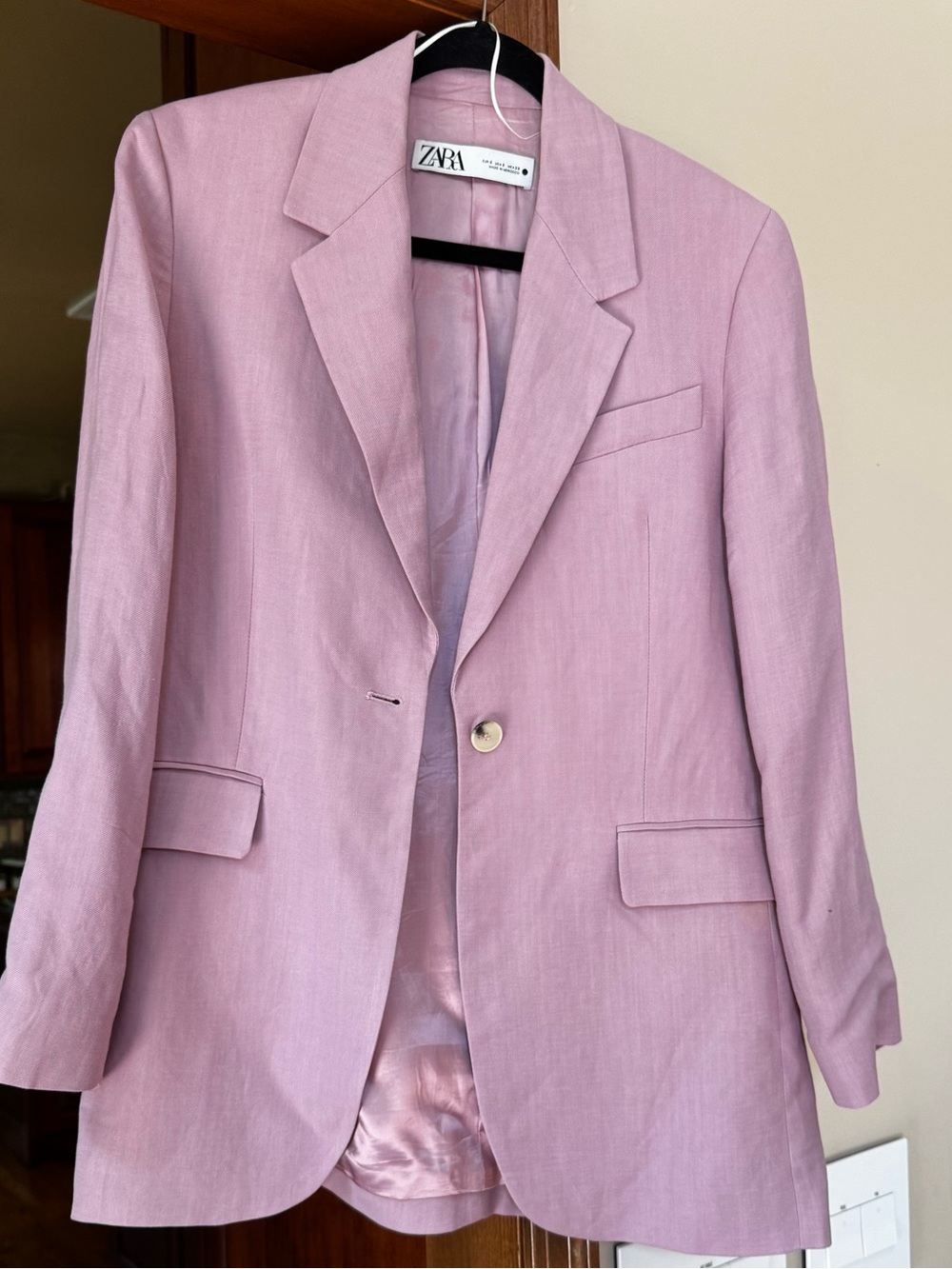Zara Blush Pink Tailored Oversized Blazer NWOT - Picture 2 of 8